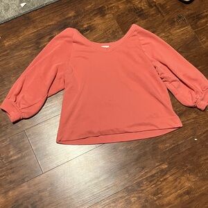 LOFT Off-the-Shoulder Sweater in Coral